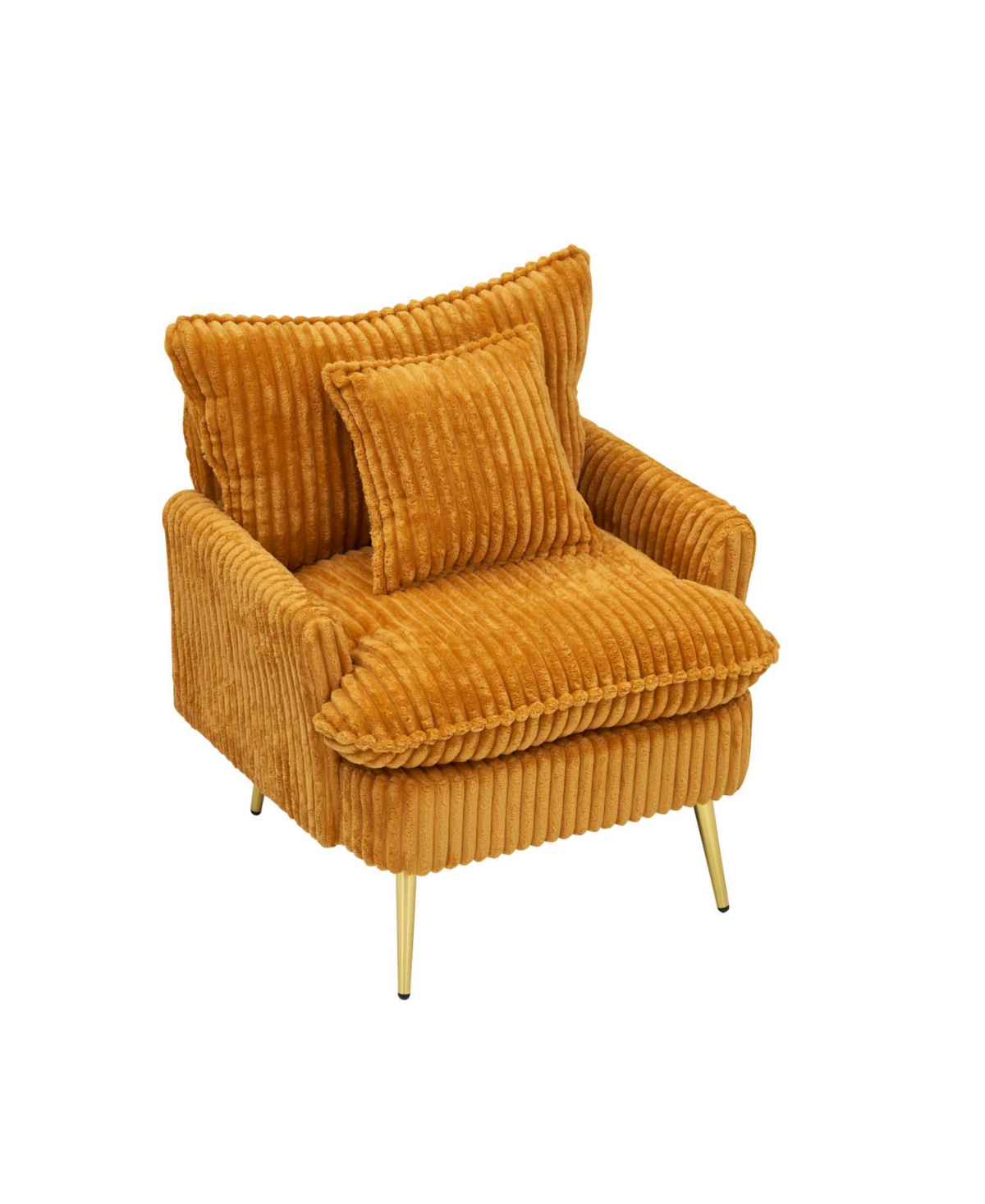 Streamdale Furniture Streamdale Yellow Corduroy Accent Chair - Modern & Comfortable