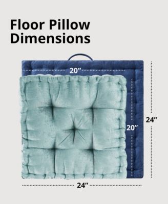 Azza Chenille Square Floor Pillow Cushion, 24" x 24"