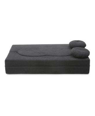 Streamdale 2-in-1 Folding Sofa Bed with Pillow, Twin Sleeper Sofa, Black