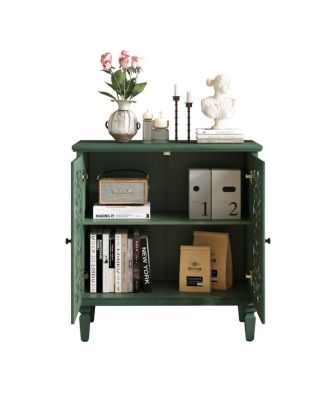 Streamdale Vintage Carved 2-Door Accent Cabinet with Floral Design