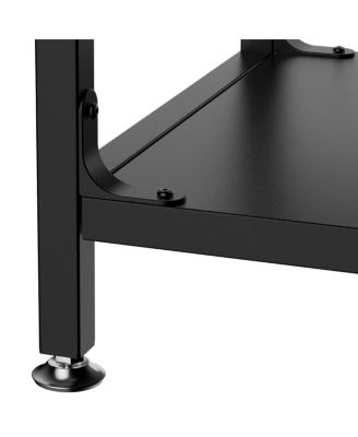 4-Tier Glass Display Shelf with RGB Lights & Adjustable Storage