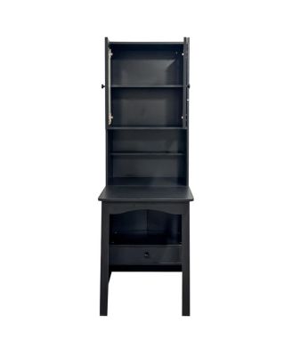 Fold-Out Convertible Writing Table/Desk Cabinet with Shelf & Drawer