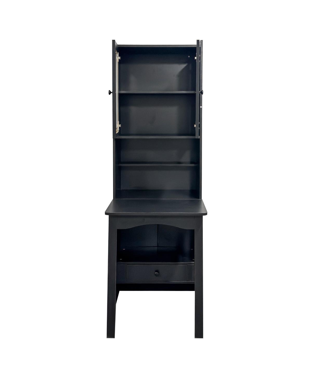 Streamdale Furniture Fold-Out Convertible Writing Table/Desk Cabinet with Shelf & Drawer