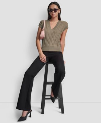 Women's Ribbed Short-Sleeve Sweater