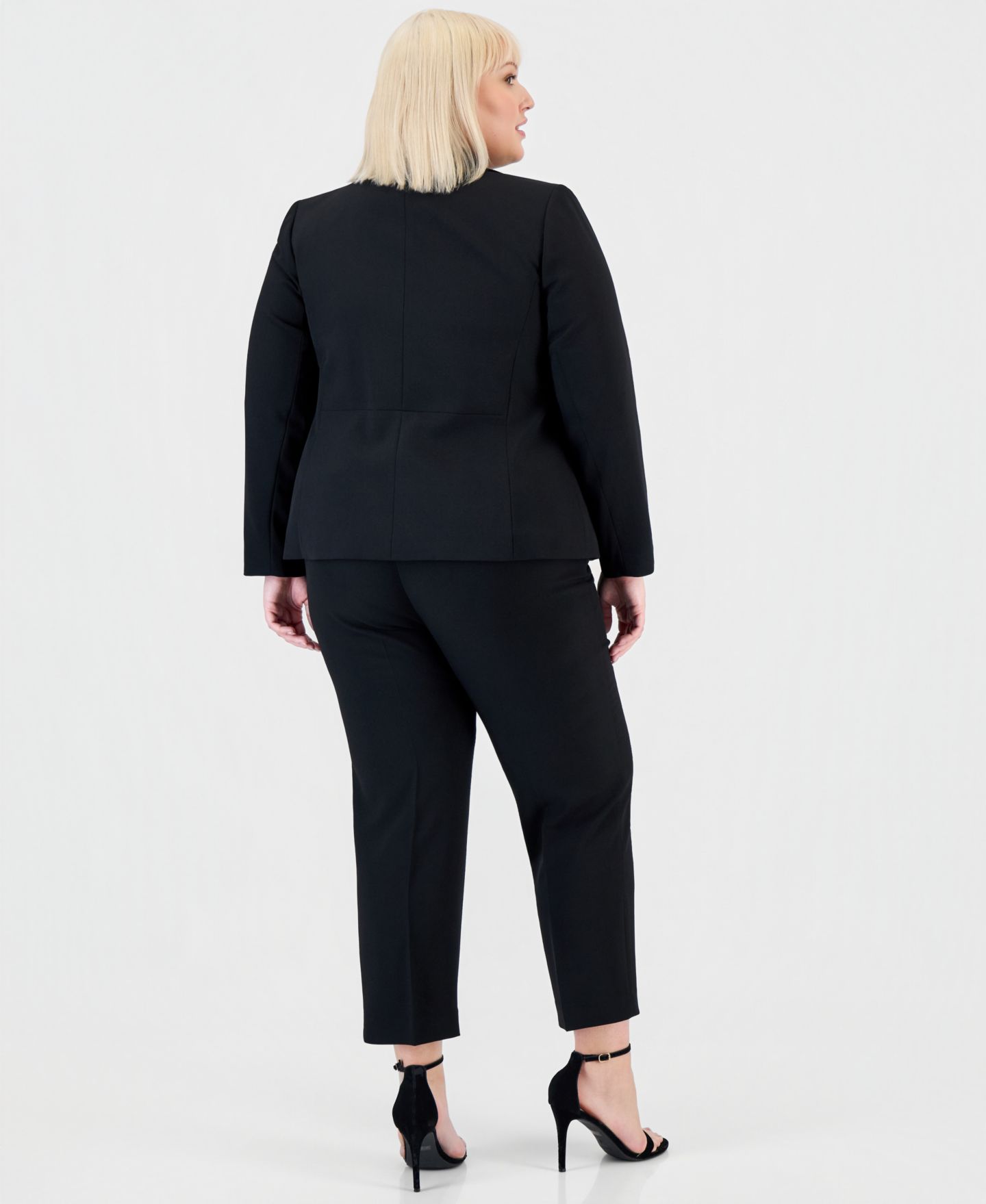 Женские комплекты Kasper Plus Size Blazer & Straight-Leg Pants, цвет: Чёрный — фото 3
