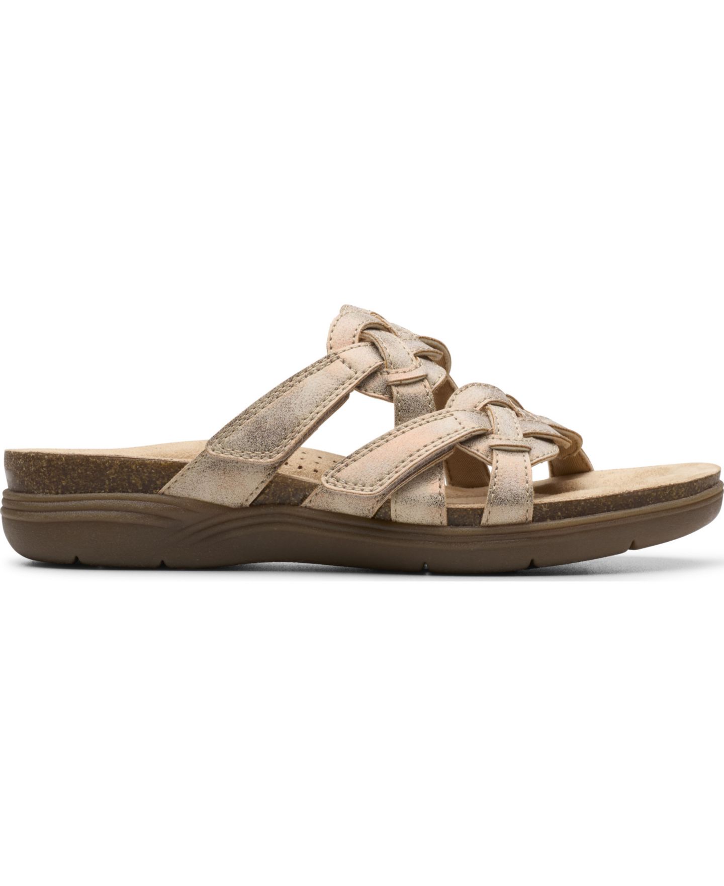 Женские сандалии Clarks April Rae Round Toe Flat, цвет: Бронзовый металлик — фото 2