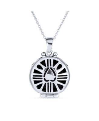  Celtic Round Claddagh Locket Necklace Pendant Sterling Silver