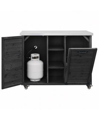 78.3" Outdoor Kitchen Island with Foldable Grill Table.