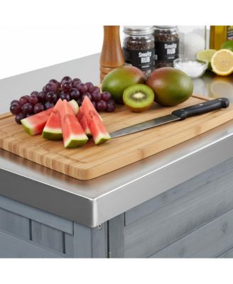 78.3" Outdoor Kitchen Island with Foldable Grill Table.