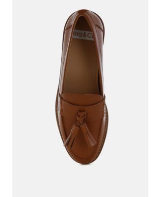 Womens Yelena Real Leather Tassel Loafers