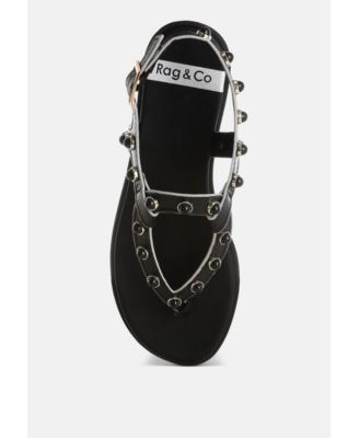 Womens Avens Pearl Rivet Studded Flats