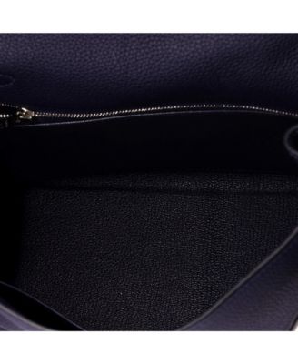 Kelly 28 Handbag Blue Togo with Palladium Hardware