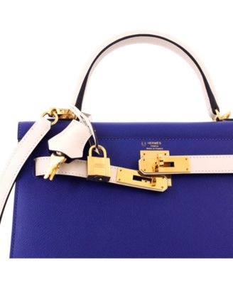 Kelly 28 Handbag Bicolor Epsom with Gold Hardware