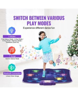 Dance Mat, 6-Button Dance Mixer Rhythm Step Play Mat, Electronic Dance Pad with Wireless Bluetooth