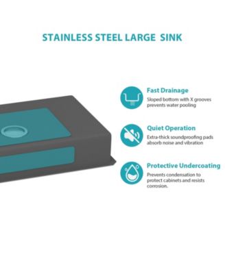 27x18x5.5inch ADA Compliant Kitchen Sink Undermount Stainless Steel Single Bowl 16 Gauge