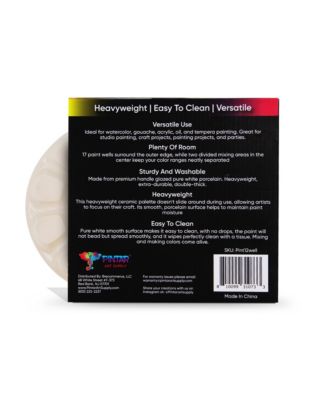 Ceramic Watercolor Paint Palette Tray - 12 Well Round Ceramic Palette | 7 Inch Paint Pallet