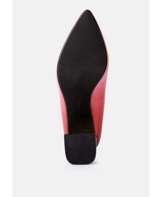 Womens harlow metallic accent block heel pumps