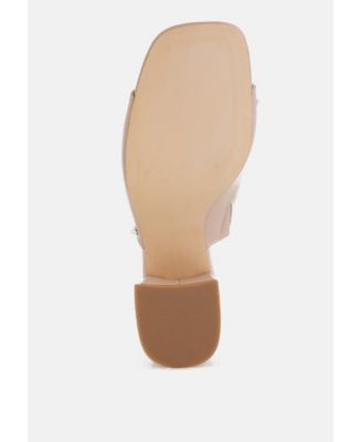 Womens Lomela Stud Embellished Block Heel Slip Ons