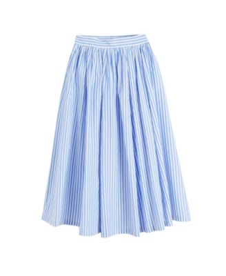 Women's Cotton Striped A-Line Oxford Skirt