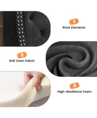 Wingback Headboard 4-Drawer Velvet Upholstered Platform Bed Frame with Charging Station