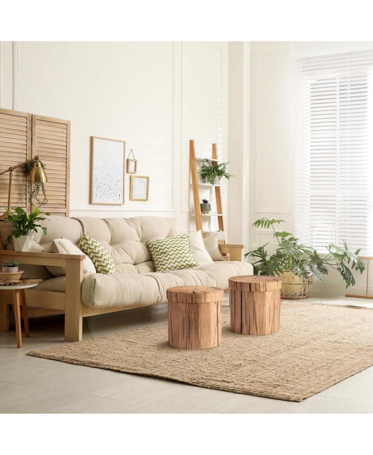 Sorbus 15 Inch Faux Tree Stumps Log Foldable Storage Ottoman - Perfect Footstool, Toy Box Storage, Chest Hassock and more