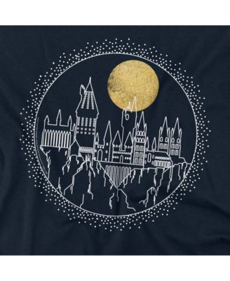 Men's Hogwarts Full Moon Line Art T Shirt