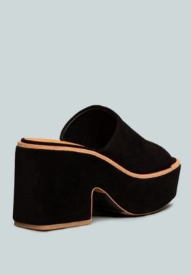 BARDOT Women Fine Suede Handcrafted Platform Slides