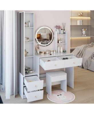 LED Mirror Vanity Table Set