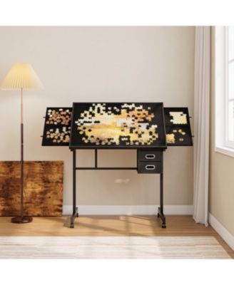 Jigsaw Puzzle Table Board 1000 Pieces with 4 Trays & 2 Drawers