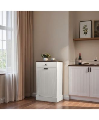 Tilt Out Trash Can Cabinet with Drawer