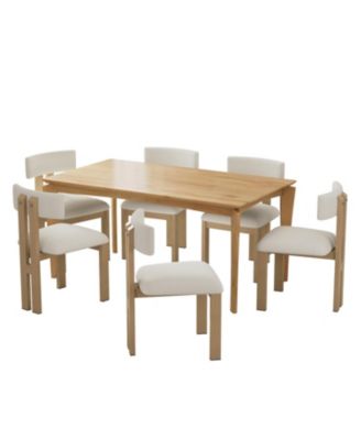 7-Piece Dining Set with Wood Table