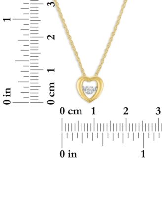 Heart Diamond Pendant Necklace (1/10 ct. t.w.) in 14k Yellow Gold Over Sterling Silver