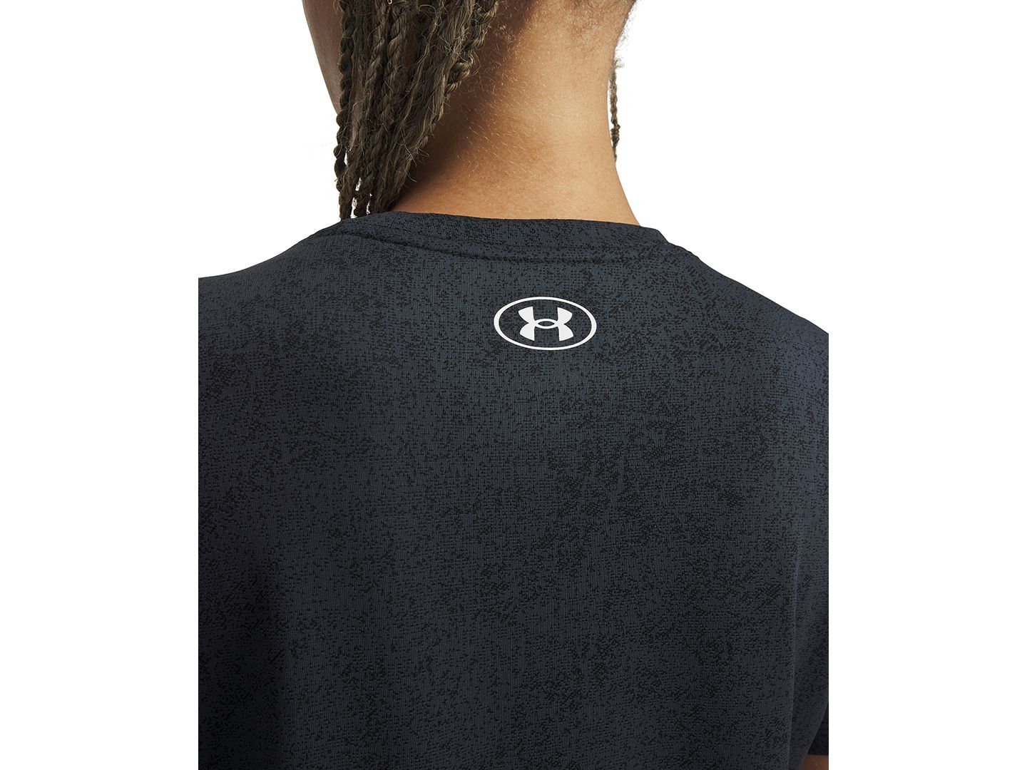 Женский топ Under Armour Tech Pixelate с коротким рукавом, цвет: Чёрный / Белый — фото 2