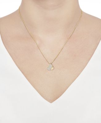 Diamond (1/3 ct. t.w.) Pendant Necklace in 14k Gold Over Sterling Silver