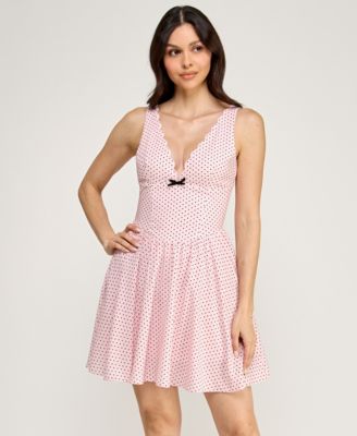 Juniors' Polka Dot Sleeveless Dress