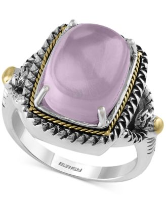 EFFY Collection - Rose Quartz Statement Ring (7-1/4 ct. t.w.) in Sterling Silver with 18k Gold Accents