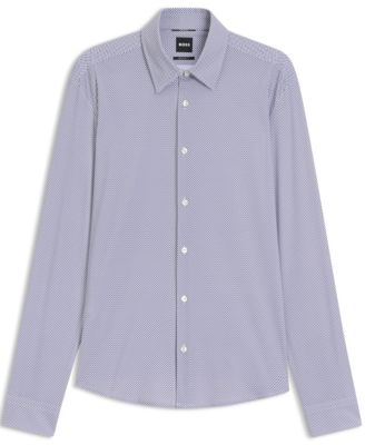 Men's Printed Performance-Stretch Regular-Fit Dress Shirt