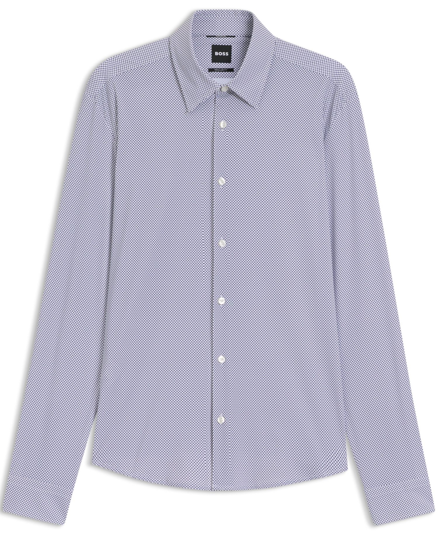 Men's Printed Performance-Stretch Regular-Fit Dress Shirt