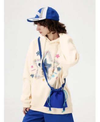 Women's Denim Star Applique Hoodie