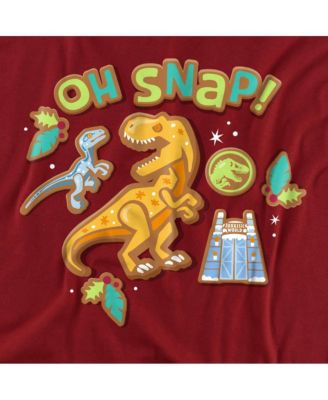 Men's Jurassic World Oh Snap Dinosaur Christmas Cookies T Shirt