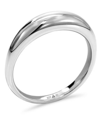 Dome Ring in Rhodium Plated Sterling Silver