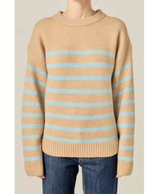 Women's Striped Crew Neck Sweater
