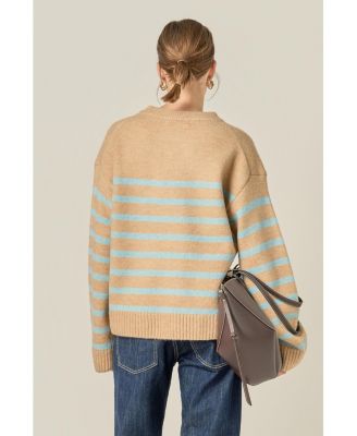 Women's Striped Crew Neck Sweater