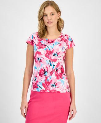 Women's Printed Cowlneck Top