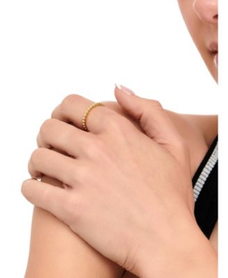 Beaded Ball Ring in Gold Plated Sterling Silver