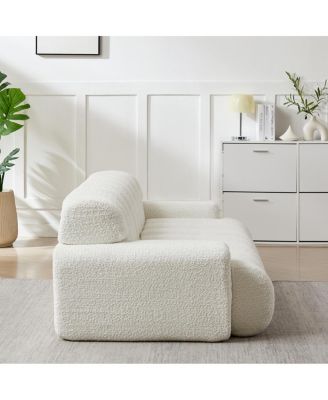 Streamdale Minimalist Button-Tufted Square Arm Three-Seater Sofa