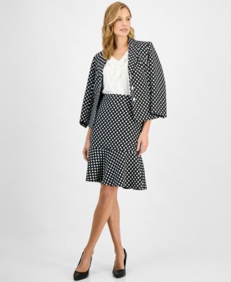 Women's Polka Dot Flared-Hem Pencil Skirt, Regular & Petite