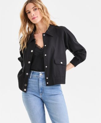 Women's Linen-Blend Bomber Jacket