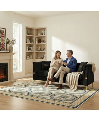  Modern Velvet Sofa with Vertical Channel Tufting