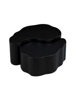  Unique Shape MDF Coffee Table set of 2, No Assembly Required